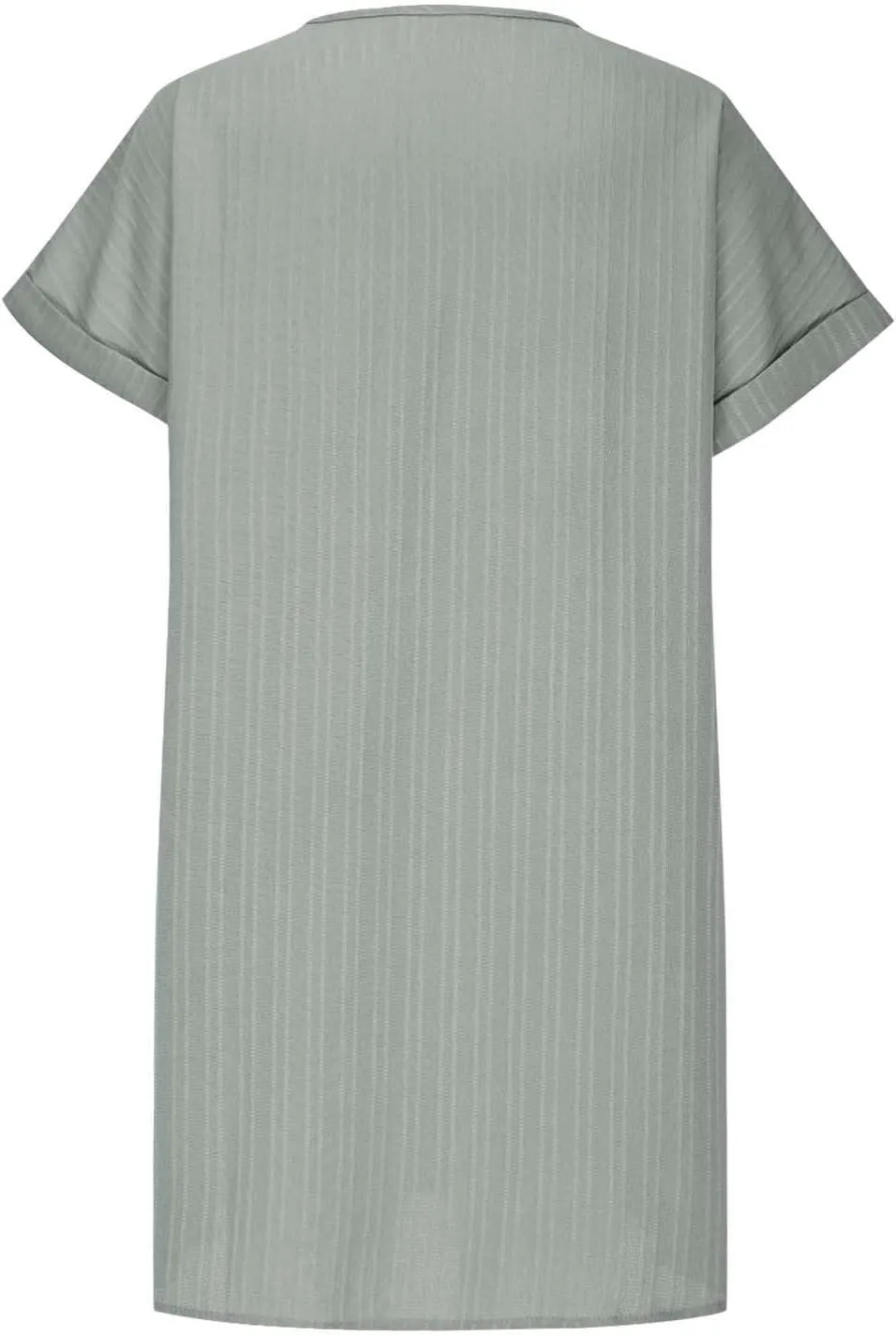 Linen Cotton Dress for Women Button V Neck Midi Dress Short Sleeve Dressy Casual Loose Fit Work T Shirt Dresses