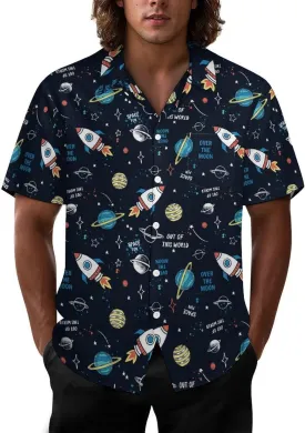 Mens Hawaiian Shirt Casual Button Down Short Sleeve Tropical Beach Holiday Aloha Party Shirt for Men Funny