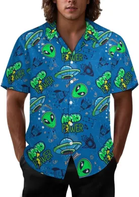 Mens Hawaiian Shirt Casual Button Down Short Sleeve Tropical Beach Holiday Aloha Party Shirt for Men Funny