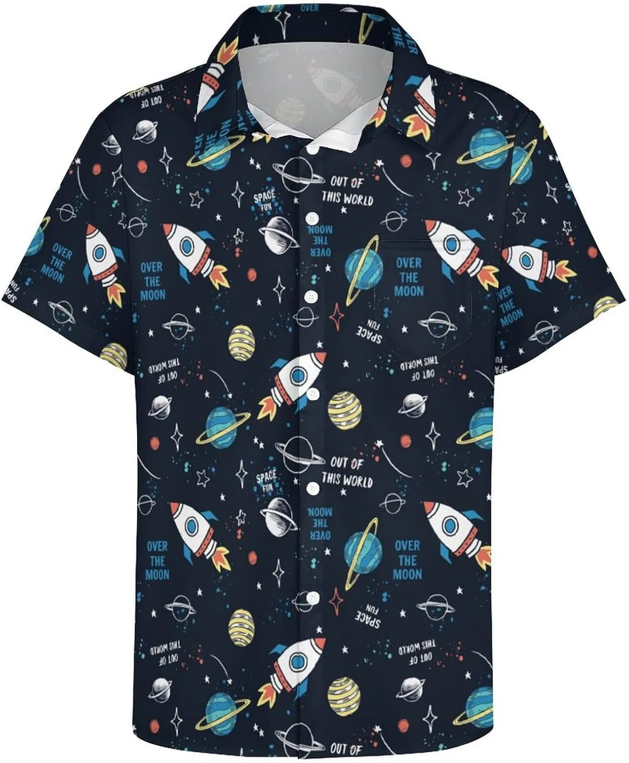 Mens Hawaiian Shirt Casual Button Down Short Sleeve Tropical Beach Holiday Aloha Party Shirt for Men Funny