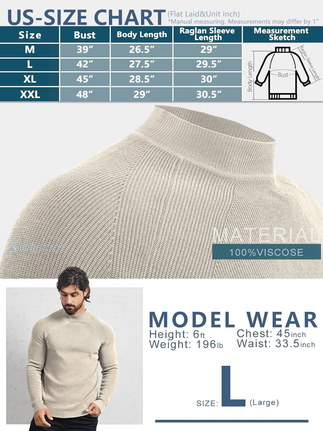 Mens Mock Neck Sweater Slim Fit Half Turtleneck Knit Sweaters Short Turtle Neck Lightweight Long Sleeve