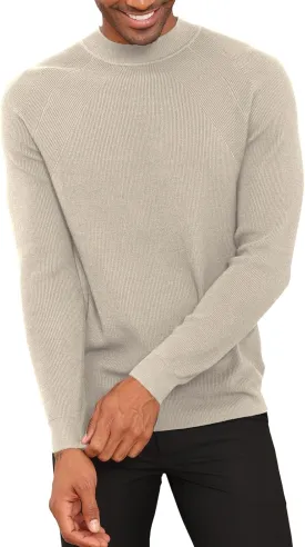 Mens Mock Neck Sweater Slim Fit Half Turtleneck Knit Sweaters Short Turtle Neck Lightweight Long Sleeve