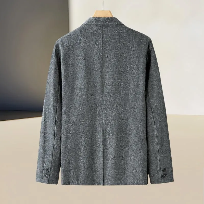 Men's Spring Summer Casual Straight Fit Lightweight Business Casual Cotton Linen Blazer Jacket