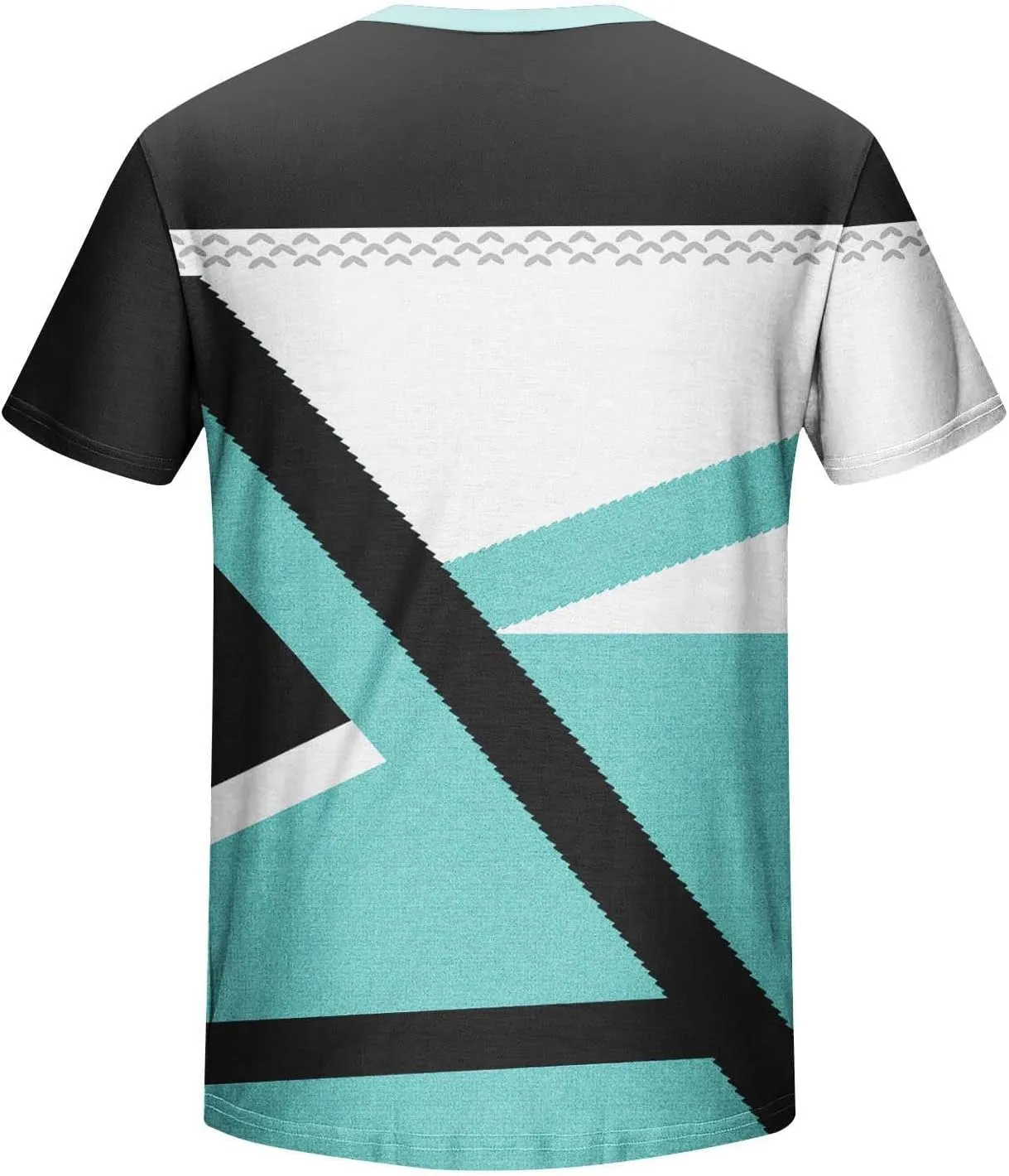 Mens T-Shirt Casual Geometric Patterns Short Sleeve T Shirts Trendy Pullover Crewneck Plus Size Blouse Loose Fit Tee Tops