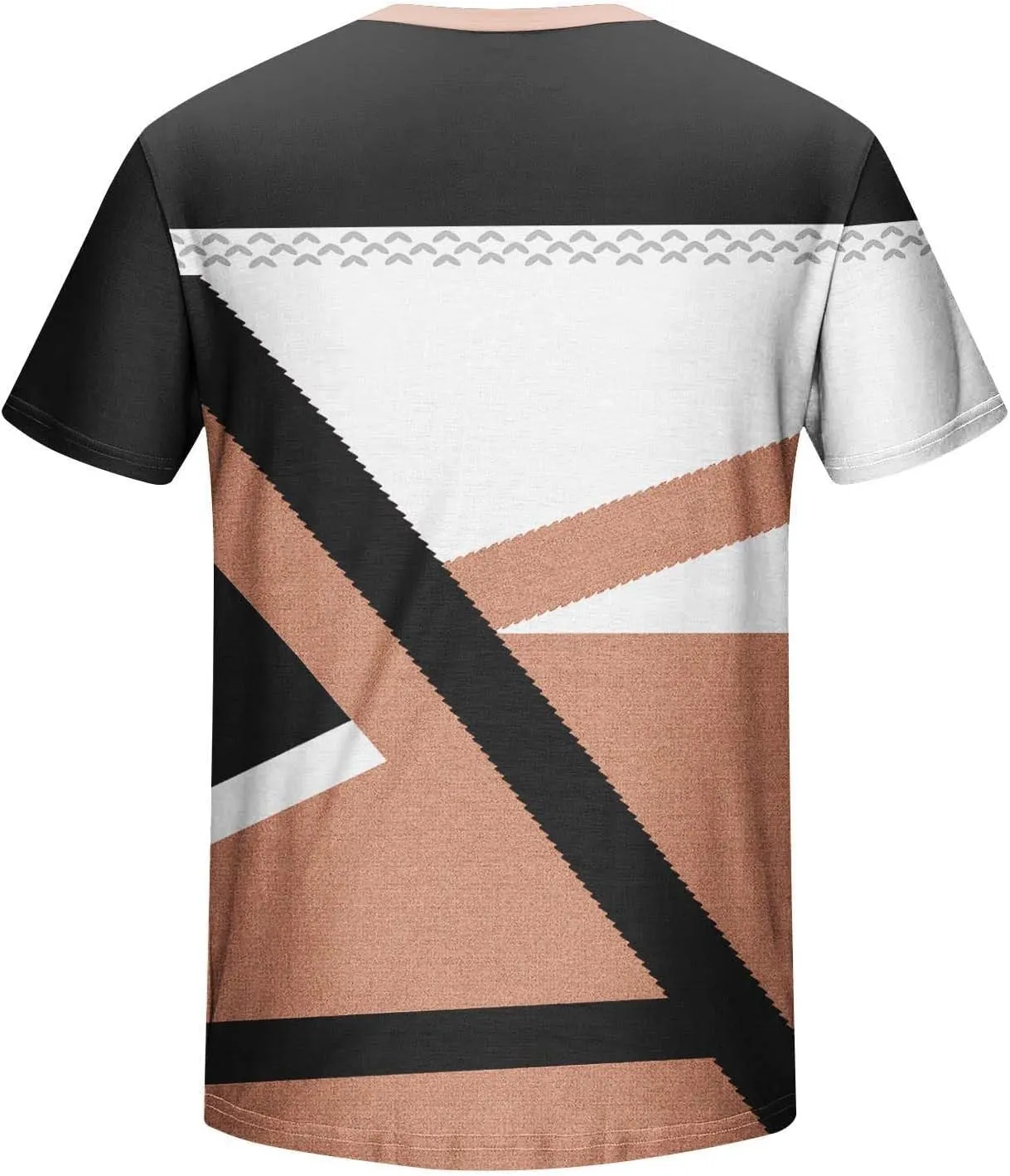 Mens T-Shirt Casual Geometric Patterns Short Sleeve T Shirts Trendy Pullover Crewneck Plus Size Blouse Loose Fit Tee Tops