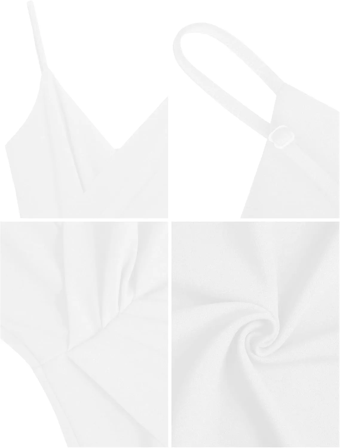 Missufe Women's Wrap V Neck Sleeveless Spaghetti Strap Ruched Bodycon Midi Slit Summer Party Cocktail Dress