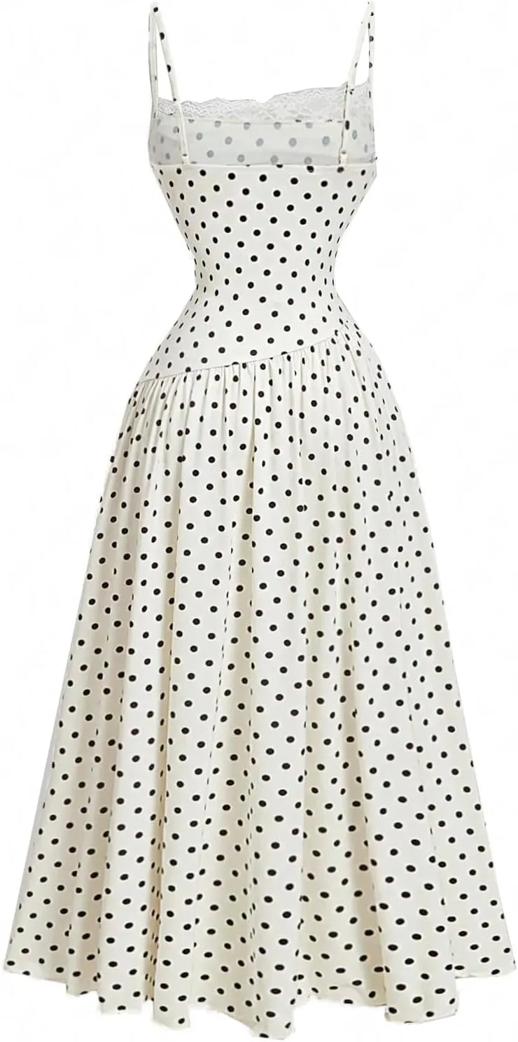 MOD Women's Elegant Lace Trim Long Dress,New Year Eve Dress