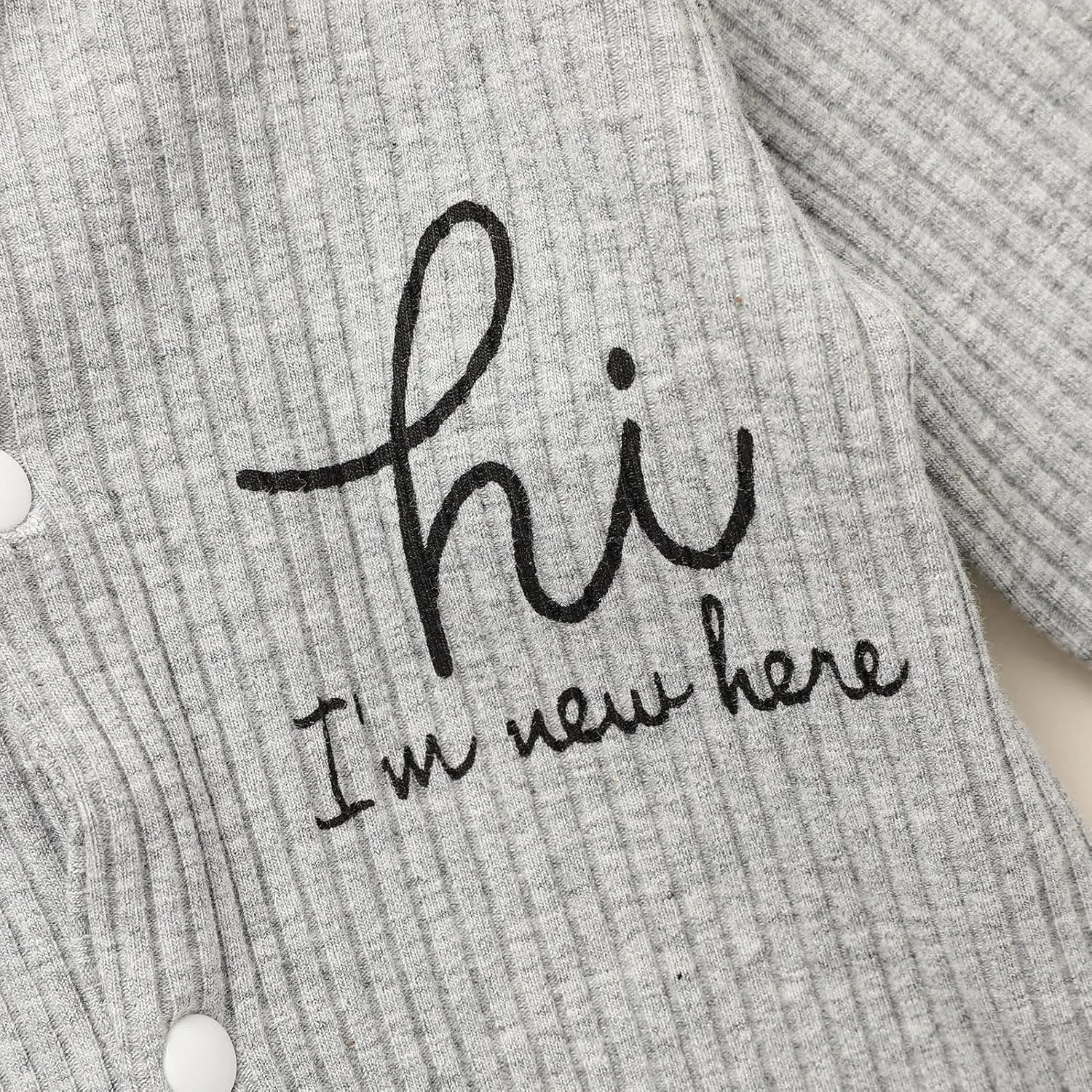 Newborn Infant Baby Boy Coming Homing Clothes Letter Print Button Knit Footed Romper Jumpsuit Hat Bibs 3pcs Outfit