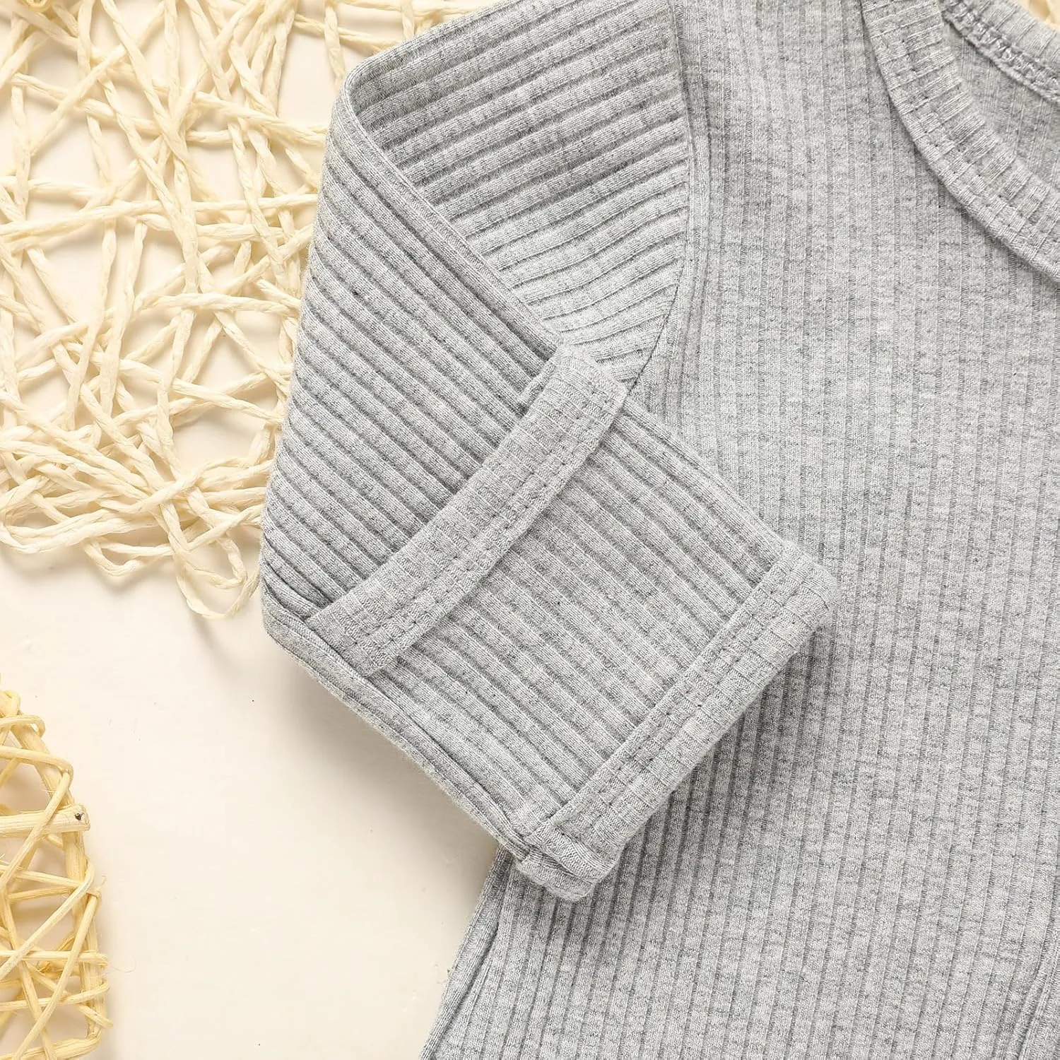Newborn Infant Baby Boy Coming Homing Clothes Letter Print Button Knit Footed Romper Jumpsuit Hat Bibs 3pcs Outfit