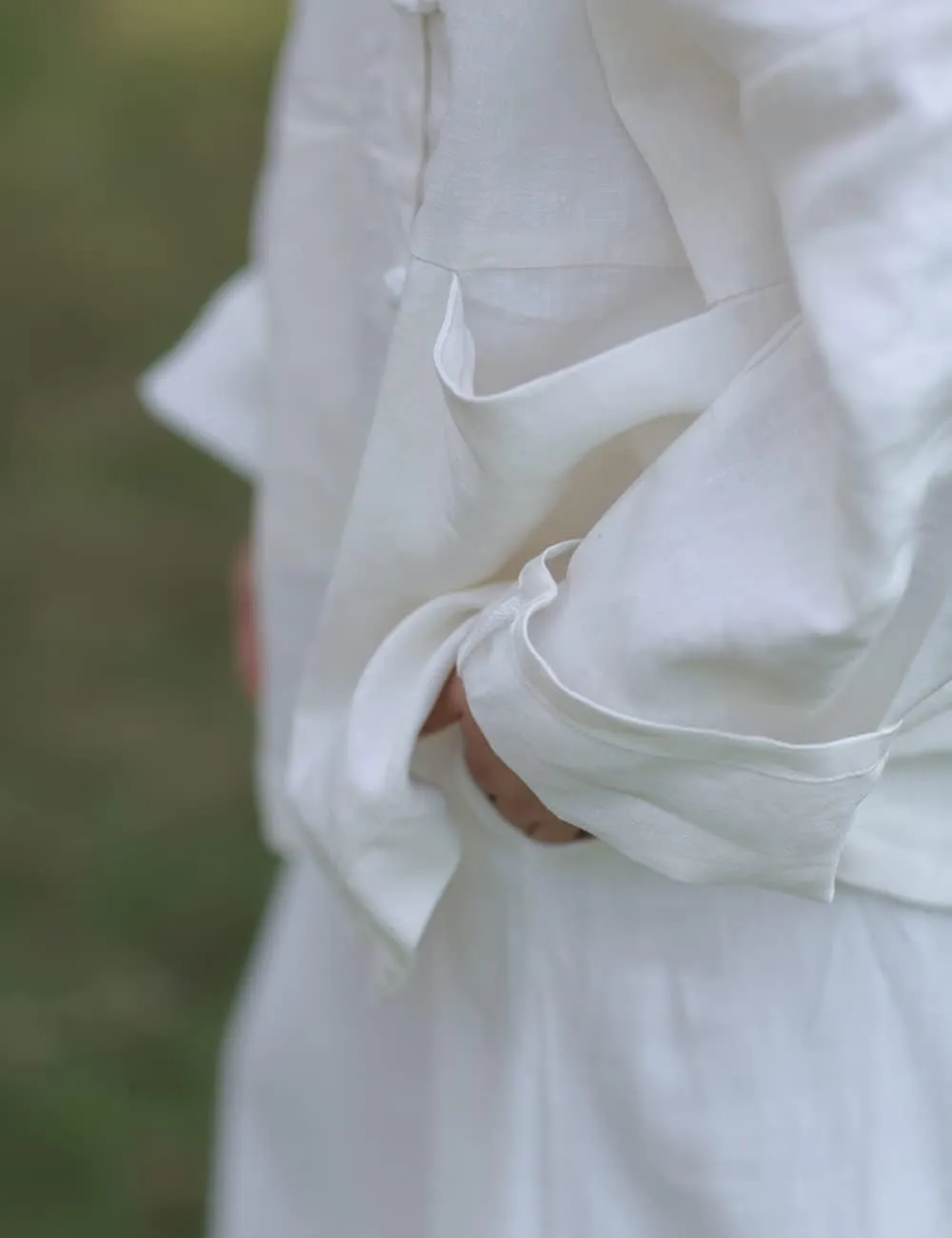 NFYM Women's Linen Shirts Casual Loose Long Sleeve Mandarin Collar Asian Chinese Tang Suit Tops Blouse