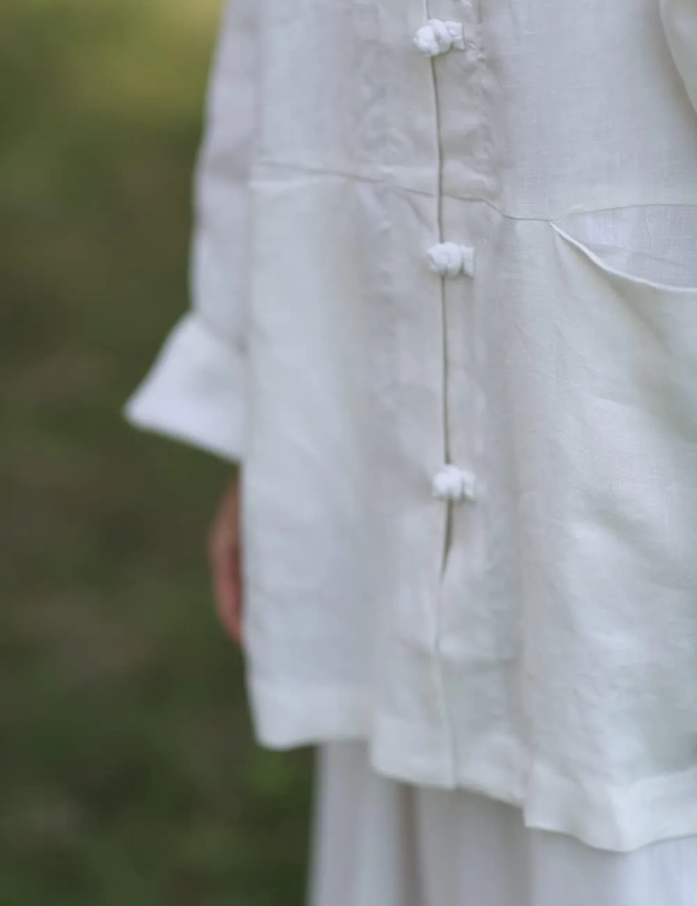 NFYM Women's Linen Shirts Casual Loose Long Sleeve Mandarin Collar Asian Chinese Tang Suit Tops Blouse