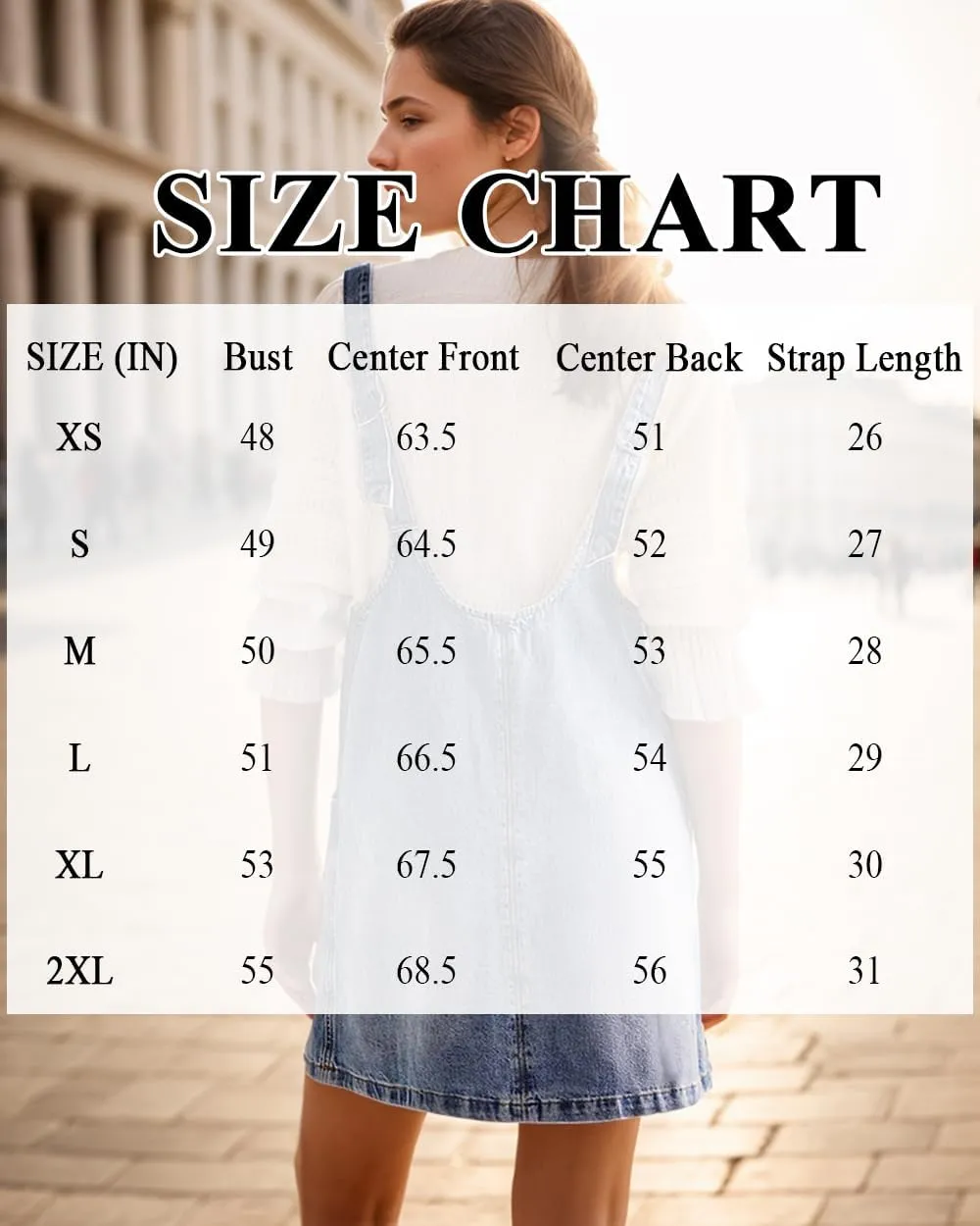 Overall Dress for Women Denim Dress Overall High Roller Skirtall Jean Denim Jumper Pinafore