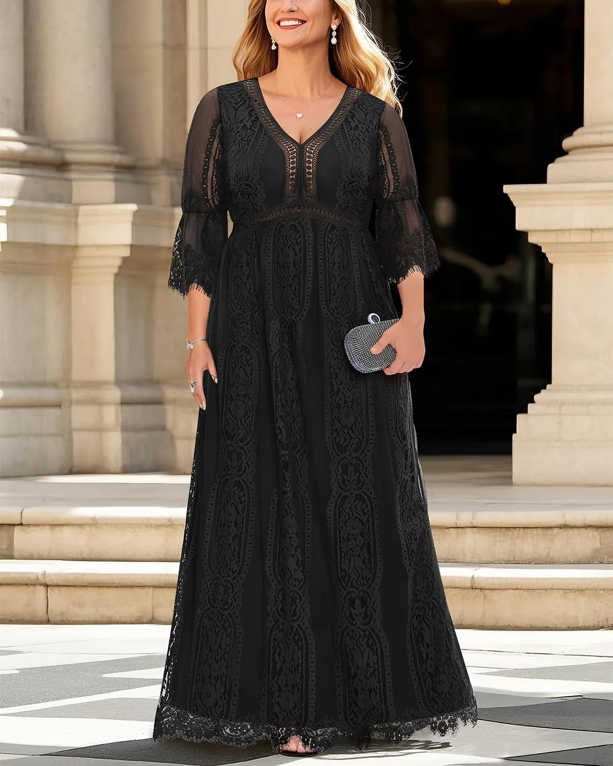 Plus Size Wedding Dress Boho - Maxi Bridal Shower Bohemian Formal Lace Long Dresses