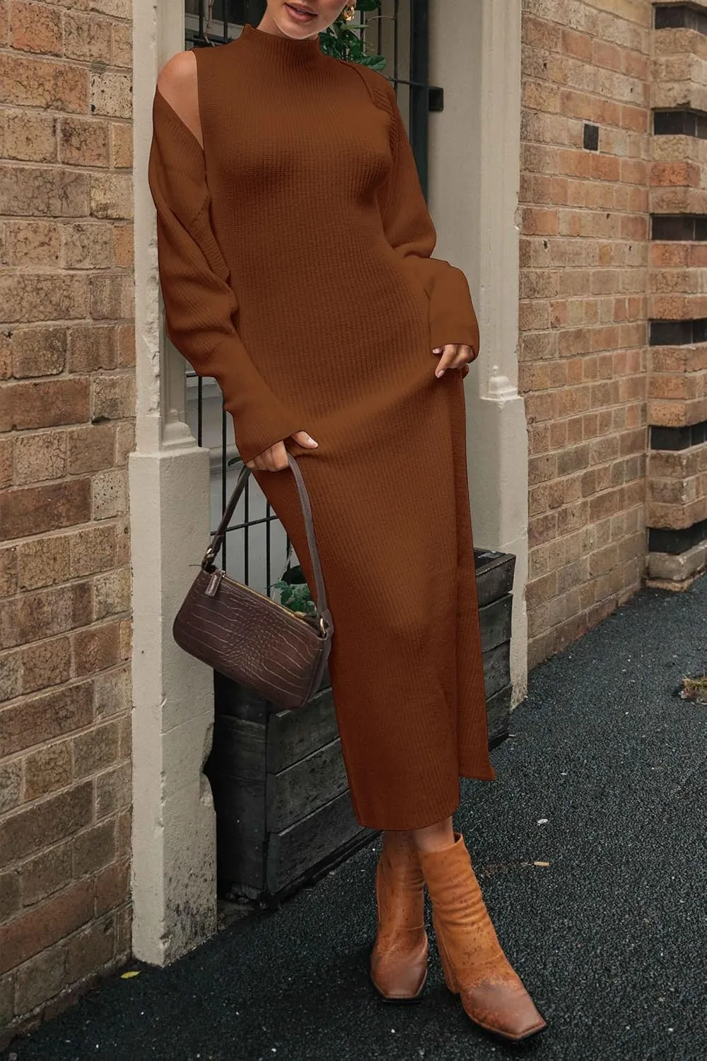 PRETTYGARDEN Womens Fall 2 Piece Outfits Bodycon Maxi Tank Pullover Sweater Dress and Long Sleeve Cropped Cardigan Knit Sets