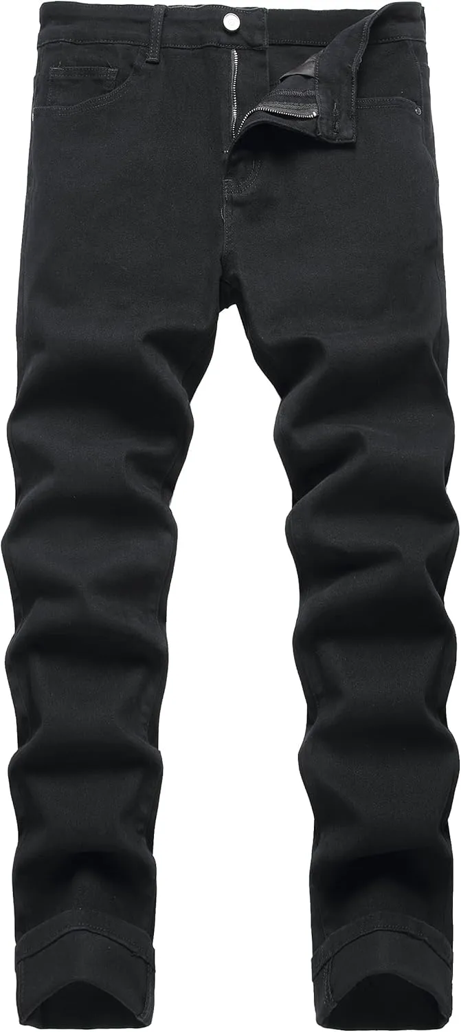 RANMCC Plaid Pants for Men Skinny Flat-Front Stretch Slim Casual Business Dress Pants