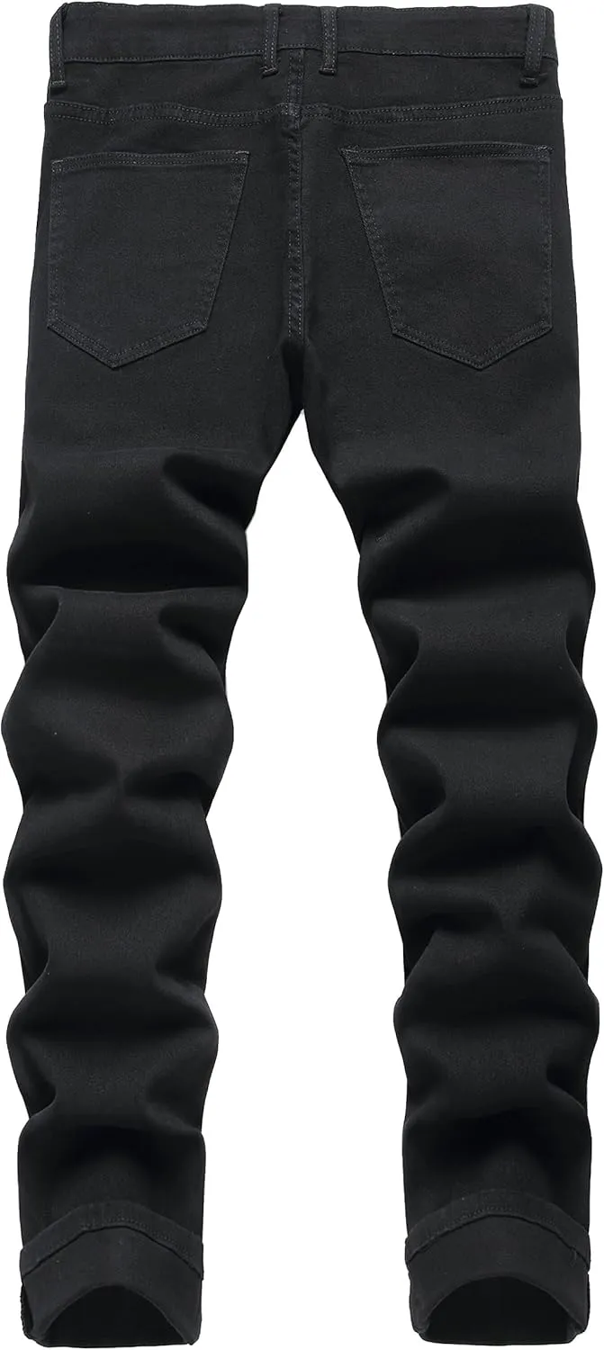 RANMCC Plaid Pants for Men Skinny Flat-Front Stretch Slim Casual Business Dress Pants