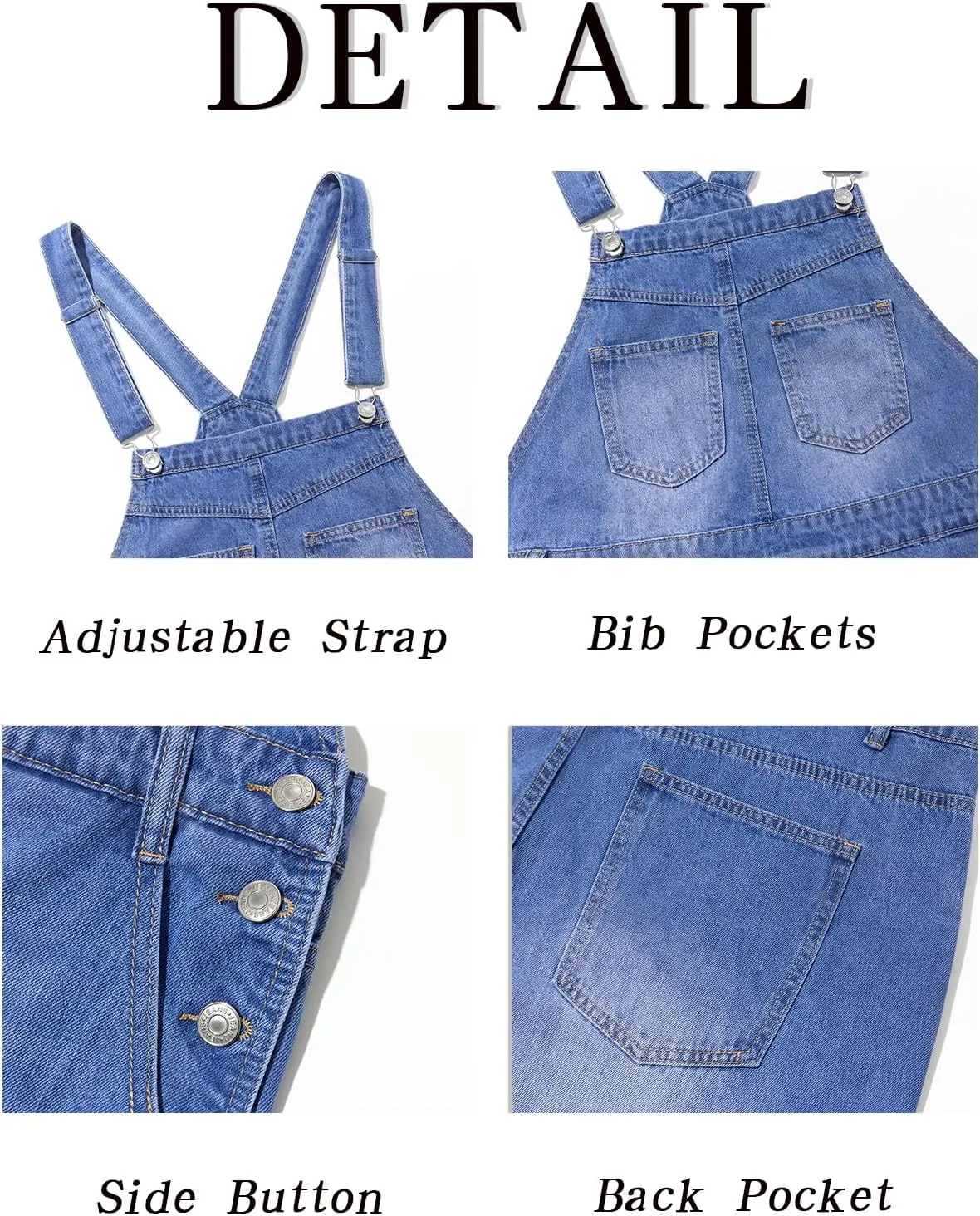 Runcati Men's Denim Bib Overalls Jeans Fashion Loose Fit Adjustable Straps Boot Cut Trousers Jumpsuit with Multi Pockets