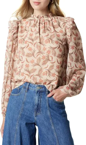 The Drop Women's Feme Romantic Ruffle Shoulder Blouse