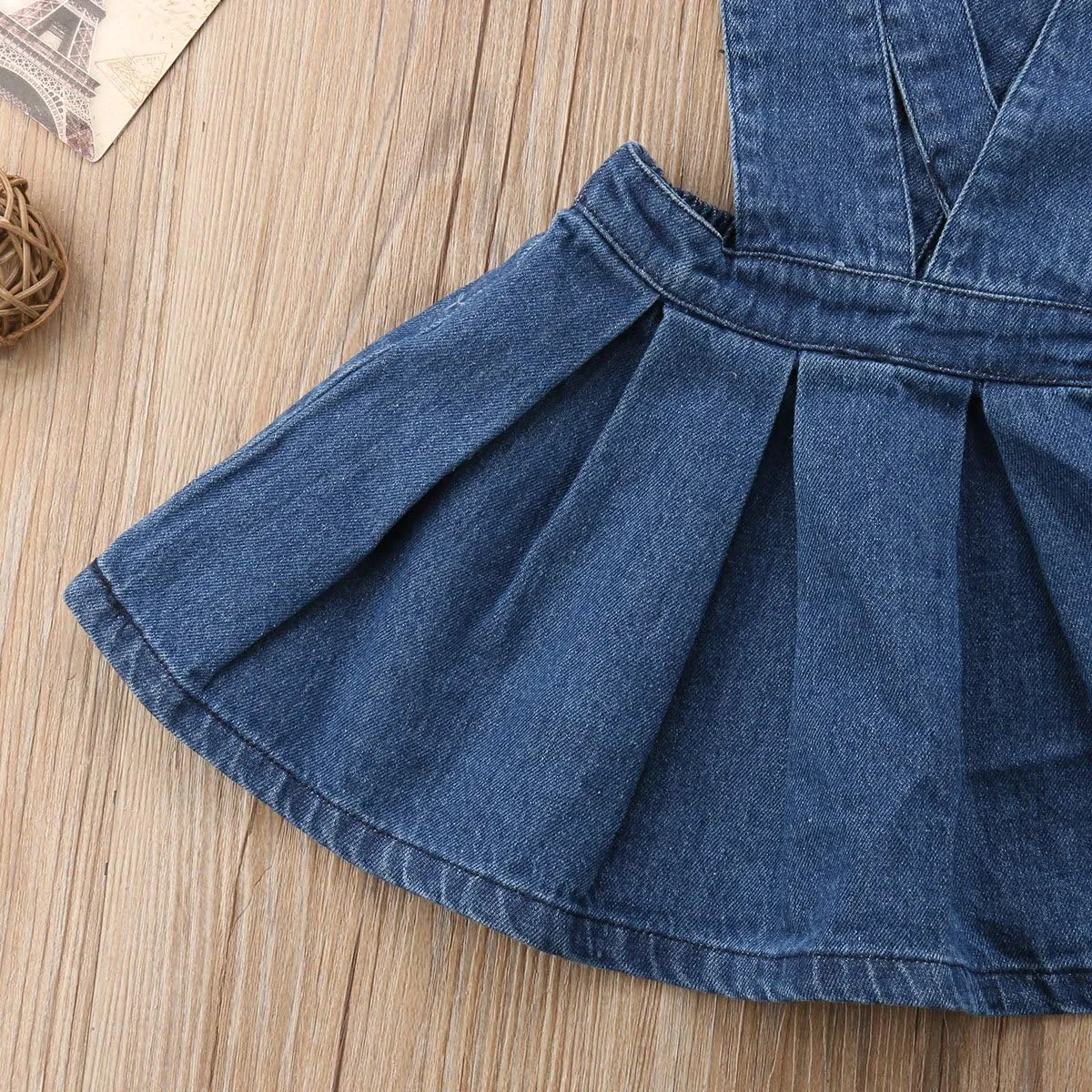 Toddler Girls Denim Dress Suspender Denim Skirt Infant Baby Girl Strap Dress Overalls Outfit