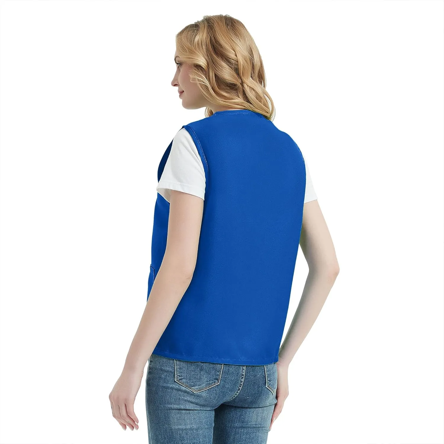 TopTie Unisex Work Vest Volunteer Activity Supermarket Uniform Button Up Vest