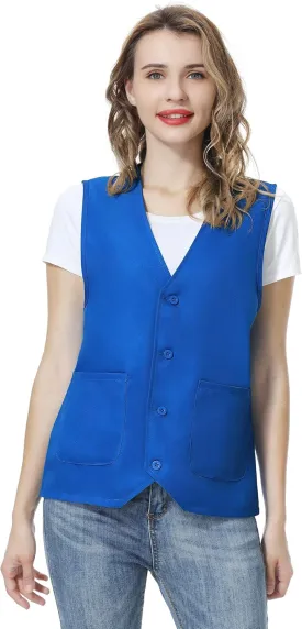 TopTie Unisex Work Vest Volunteer Activity Supermarket Uniform Button Up Vest