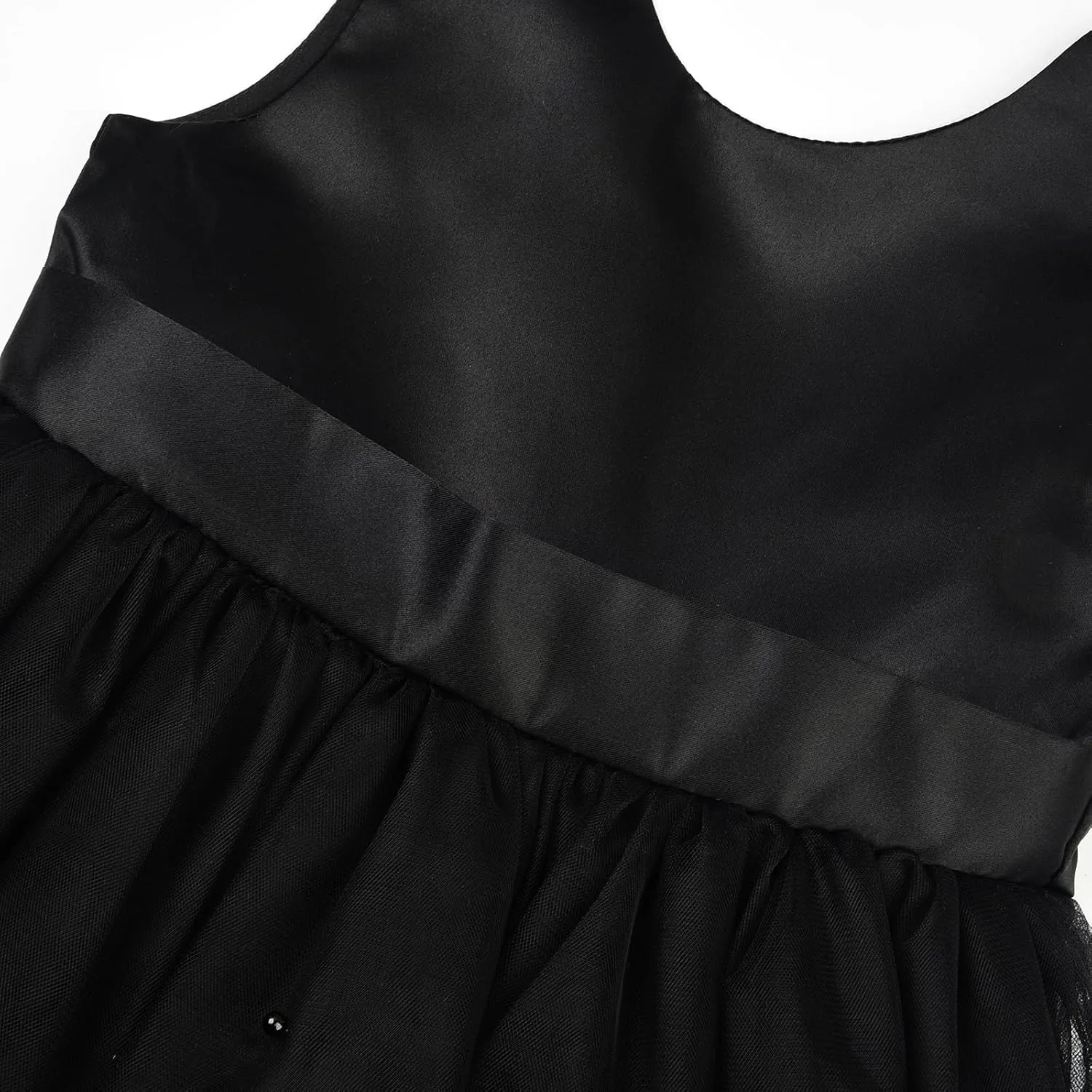 Uhnice Flower Girl Dress Satin Ball Gown for Wedding Party with Bowknot