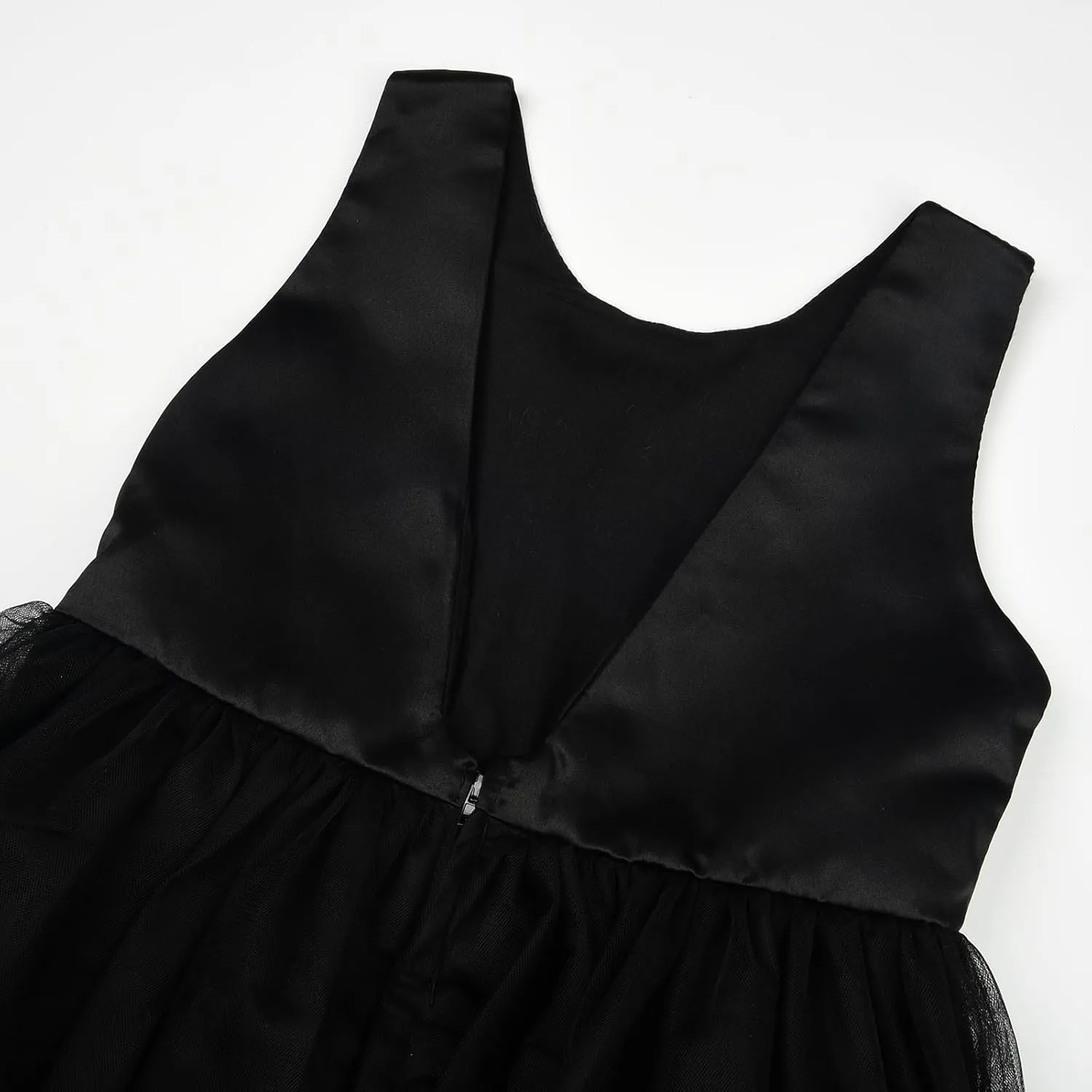 Uhnice Flower Girl Dress Satin Ball Gown for Wedding Party with Bowknot