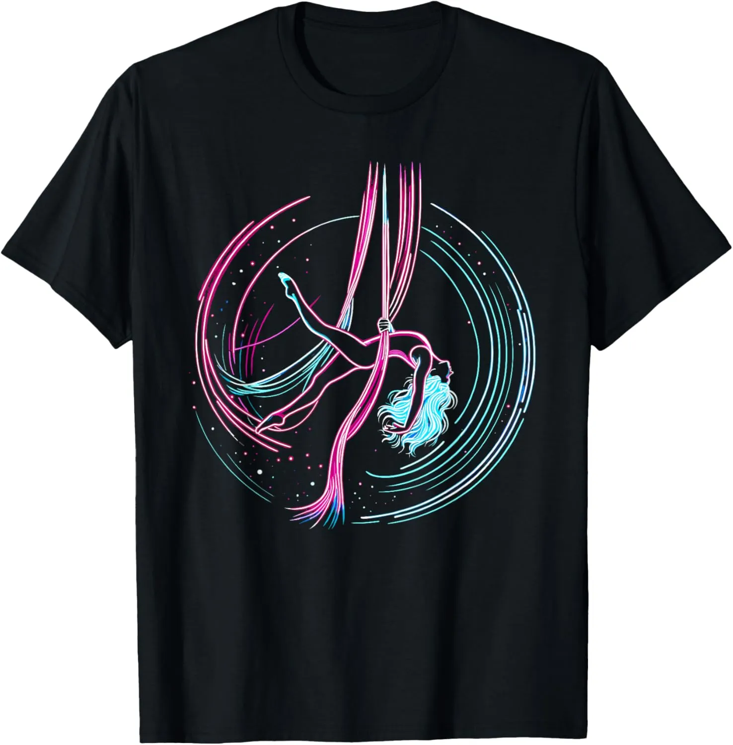 Unisex-Adult Yoga T-Shirt Black Short Sleeve Small