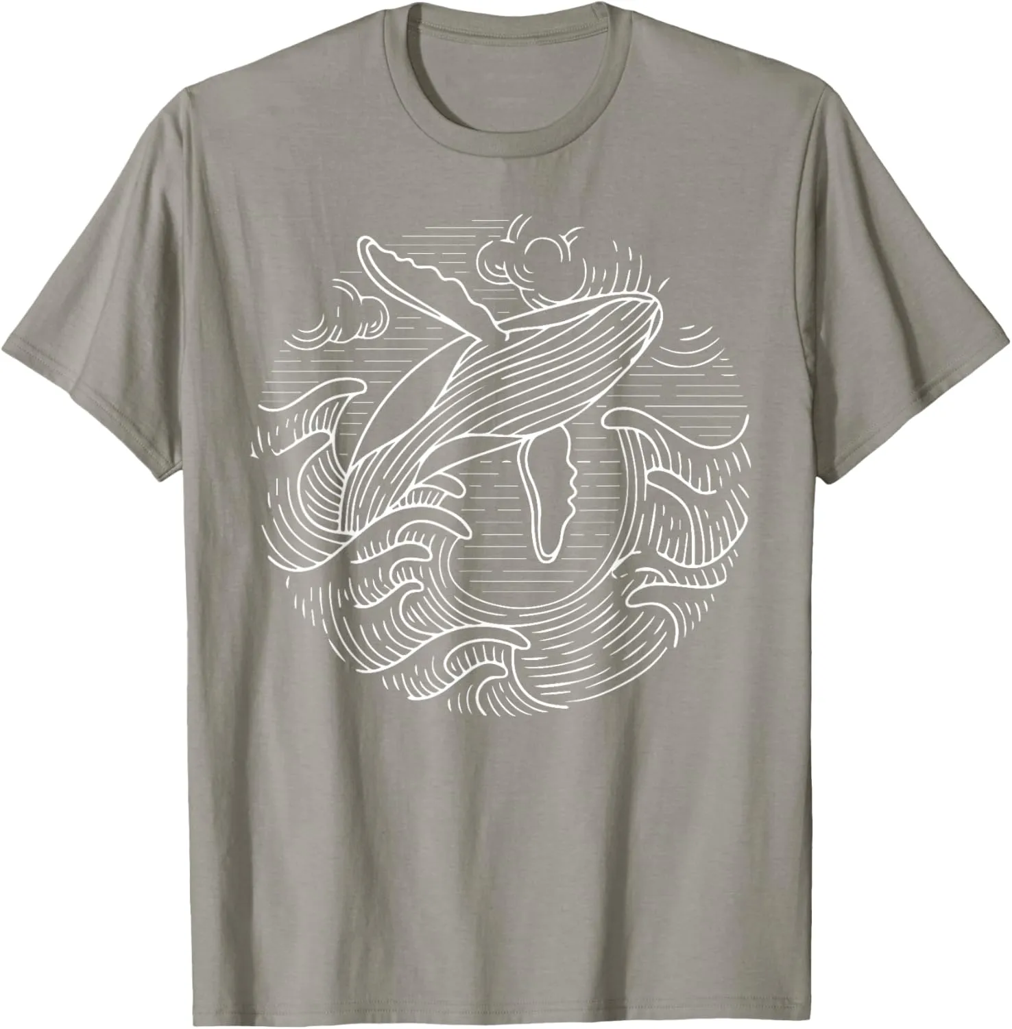 Whale Shirt. Ocean Waves Humpback Whale T Shirt T-Shirt