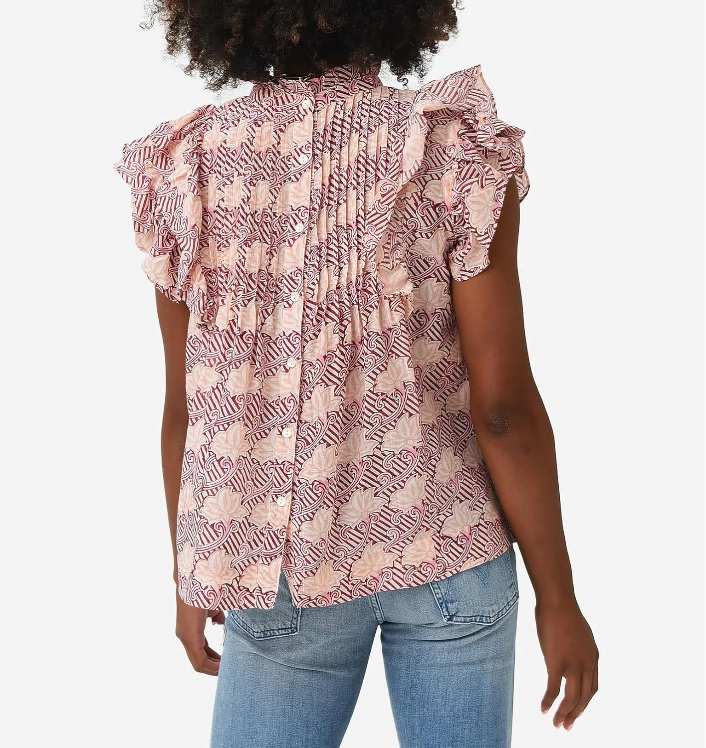 Women Boho Floral Blouse Ruffle Flutter Sleeve V Neck Patchwork Peplum Babydoll Shirt Summer Y2K Going Out Tops