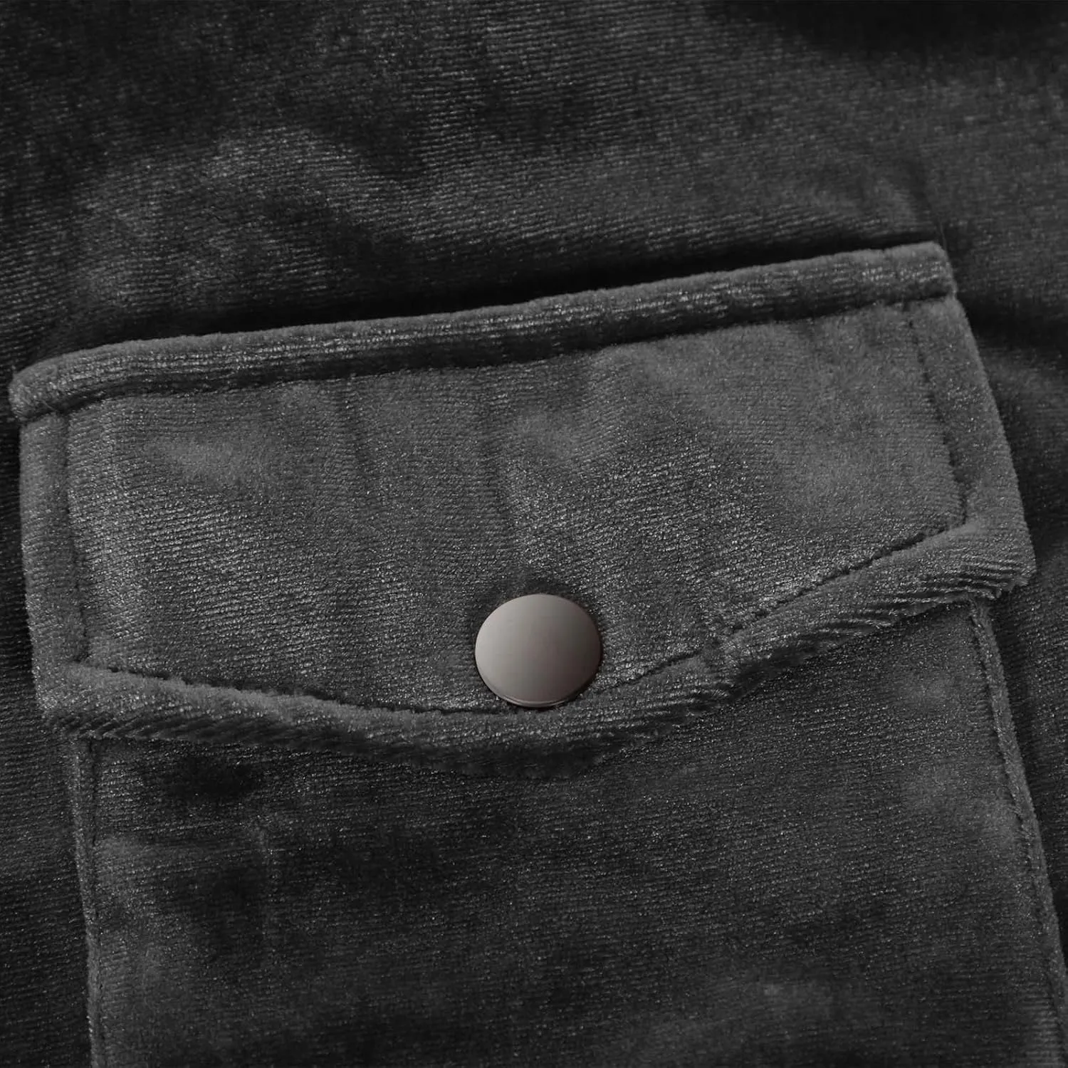 Women Oversize Velvet Shirt Casual Long Sleeve Solid Color Velour Jacket Cute Laple Button Blouse Tops with Pockets
