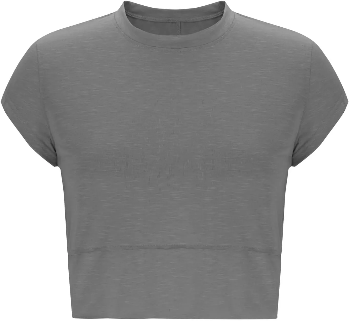 Women's Athletic T-Shirts Fashion Irregular Hem Crewneck Cap Sleeve Cropped Tops Lightweight Breathable Yoga Gym Tees