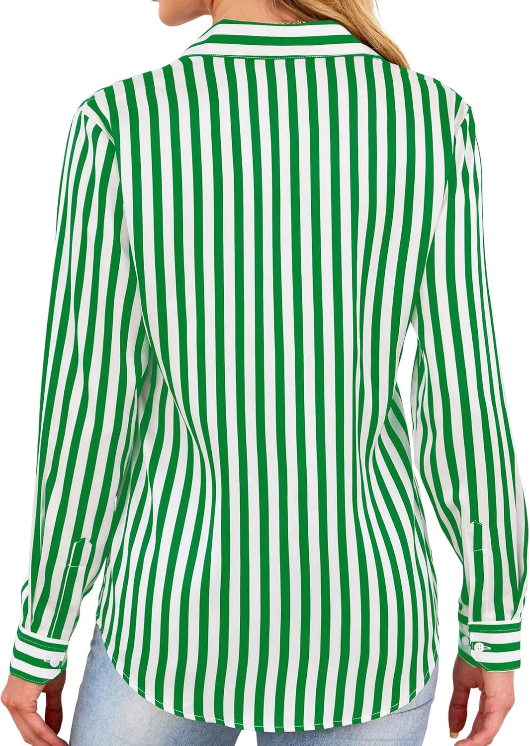 Wrinkle-Resistant Women Silky Button Down Shirts 2025 Fashion Printed Long Sleeve Blouse Dressy Casual Tops