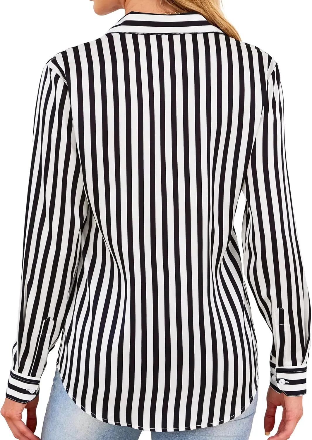 Wrinkle-Resistant Women Silky Button Down Shirts 2025 Fashion Printed Long Sleeve Blouse Dressy Casual Tops